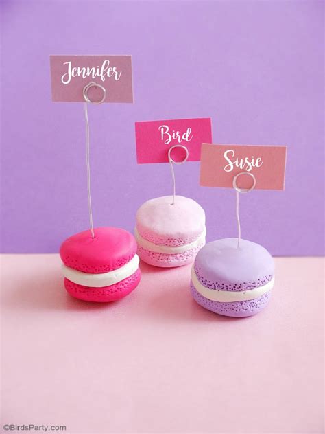 Diy Macaron Place Card Holders Party Ideas Party