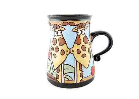 Ceramic Giraffe Mug Pottery Teacup Handmade Mug Animal Mug Coffee