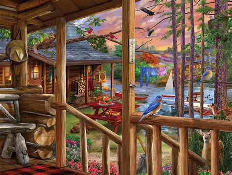 At The Cabins 1000 Pieces Sunsout Puzzle Warehouse