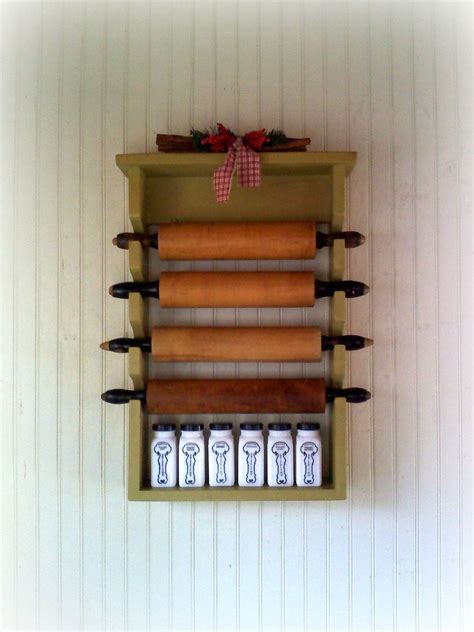 Wooden Rolling Pin Rack Primitive Country By Firecrackerkid Country