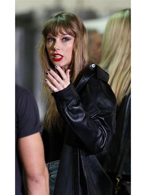 Chiefs Game Taylor Swift Black Leather Jacket Jackets Junction