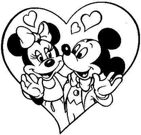 Mickey And Minnie In Love Coloring Pages At Free