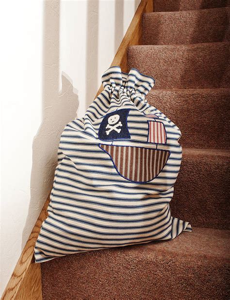 Pirate Ship Appliqued Laundry Bag By Elm Tree Studio