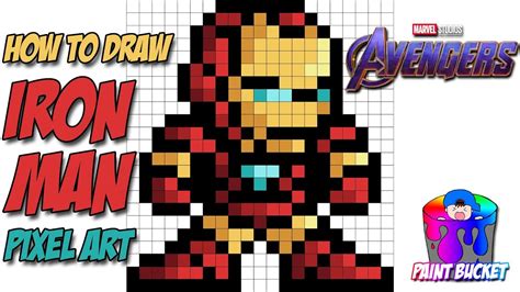 How To Draw Iron Man 16 Bit Pixel Art Marvels Avengers Endgame