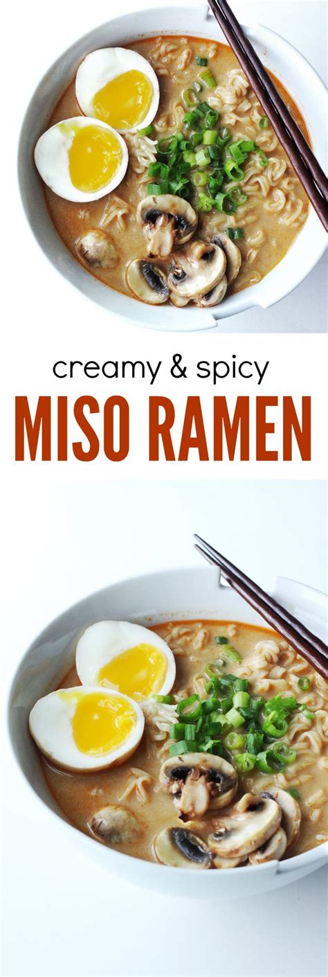 Ramen noodles are originally chinese style noodles, but it's been changed and improved over the years, and evolved to our own food. Easy and quick creamy spicy miso ramen. Great recipe for a healthier alternative... - Easy ...