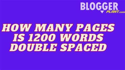 How Many Pages Is Words Double Spaced