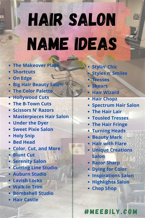 100 Hair Salon Name Ideas Hair Salon Names Salon Names Ideas