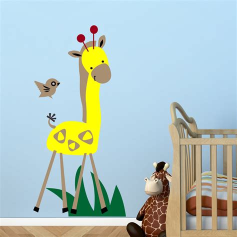 Nursery Zoo Giraffe Mural Kit Vinyl Wall Decals Wall Mural