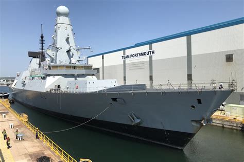 Portsmouth Naval Base Dock Welcomes First Royal Navy Warship In 17