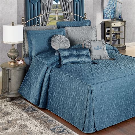 Cambridge Classics Blue Shadow Fitted Quilted Oversized Bedspread Bedding