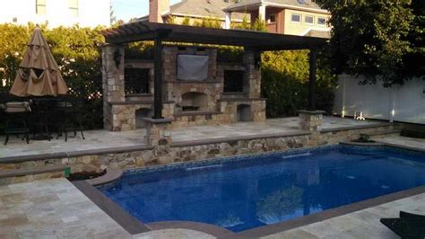 Outdoor Entertainment Living Space With Swimming Pool Mediterranean