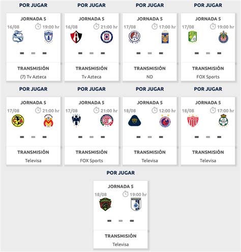 Calendario Liga Mx Apertura Cool Perfect The Best Famous New