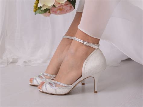 ivory wedding shoes for bride heels lace wedding heels etsy bride heels lace sparkly wedding