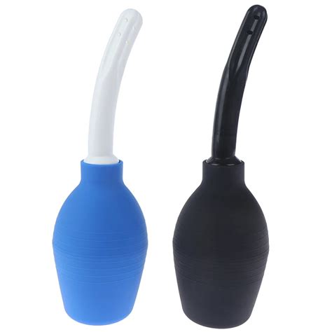 89ml 160ml 310ml Pear Shaped Enema Rectal Shower Cleaning System Silicone Gel Blue Ball For Anal