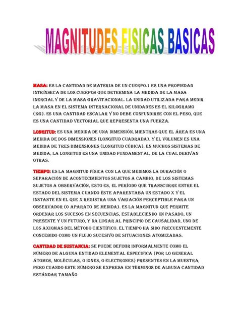 Magnitudes Basicas