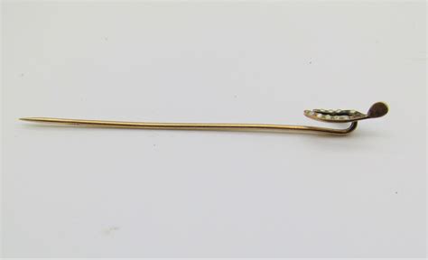 stick pin 10k gold wishbone with pearls antique stick pin etsy