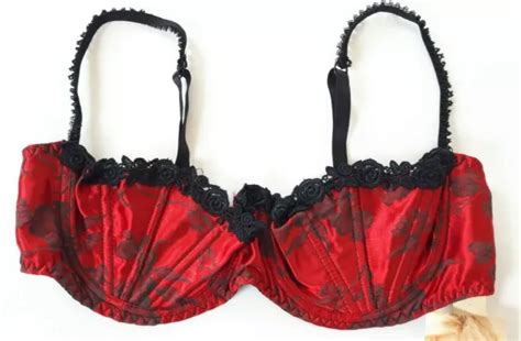 Shirley Of Hollywood Red Jacquard Demi Cup Bra Size 44 Women Lingerie Shelf Bras 3611 Picclick