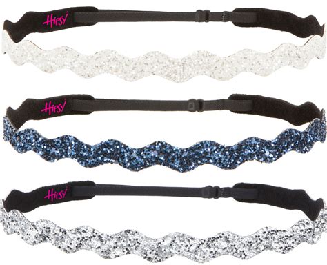 Hipsy Adjustable No Slip Wave Bling Glitter Headbands For Girls And Teens