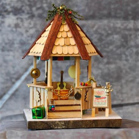 Christmas Village Gazebo With Instruments And Fairy Lights Christmas