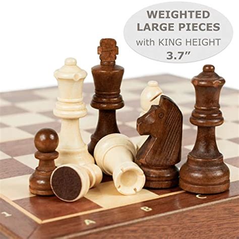 Magnetic Wooden Chess Set For Kids And Adults 15 Inch Staunton Chess