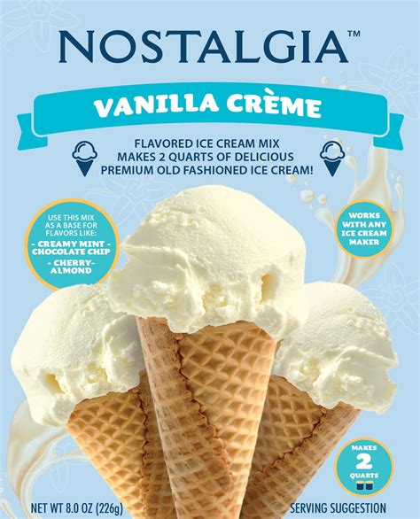 Nostalgia Premium Vanilla Crème Ice Cream Mix 8 Oz