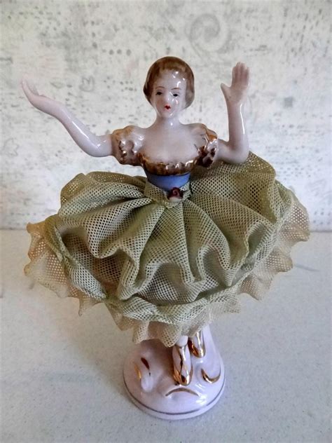 Vintage dresden ballerina frilly lace dress figurine from. Antique DRESDEN Lace Porcelain Ballerina Dancer Figurine 5 ...