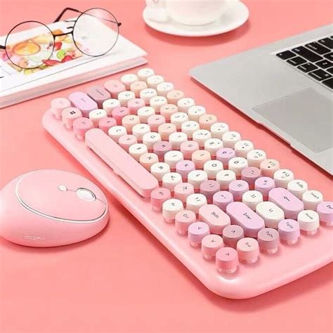 Shop Your Own Kawaii Candy Colored Wireless Keyboard And Mouse Set For