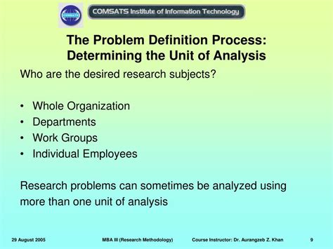 However, researchers are required to clearly define their units of analysis and units of observation to themselves and their audiences. PPT - RESEARCH METHODOLOGY PowerPoint Presentation, free ...