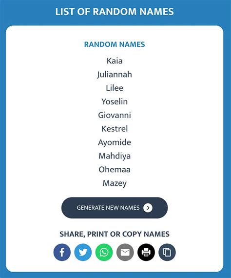 Random Name Generator Generate Unique Random Names
