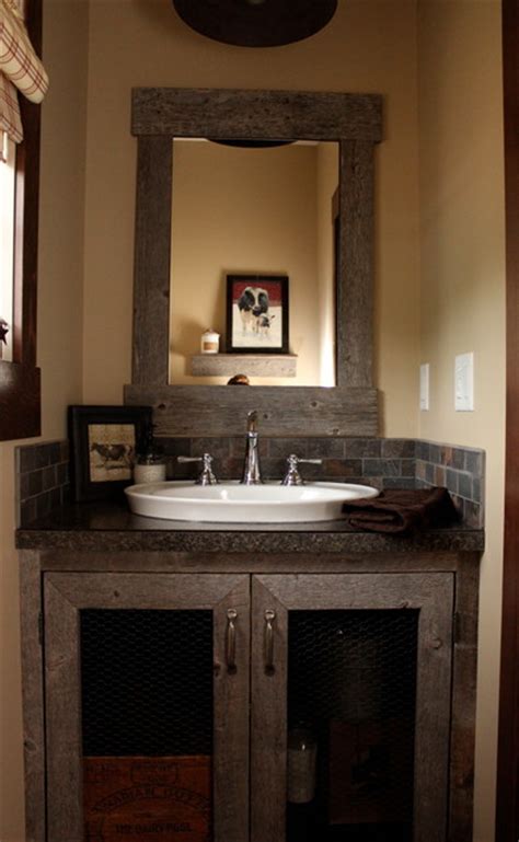 custom barnboard bathroom vanity