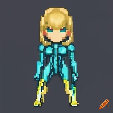 Sprite Sheet Of Chibi Zero Suit Samus On Craiyon