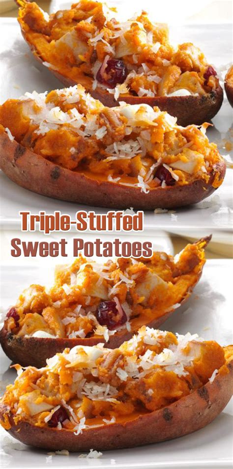 Triple Stuffed Sweet Potatoes