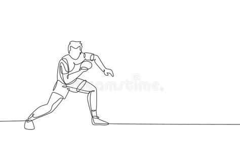 Continuous Drawing Line Tennis Stock Illustrations 218 Continuous