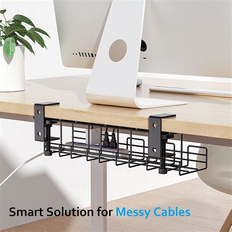 Buy Yecaye No Drill Under Desk Cable Management Tray Clamp Install