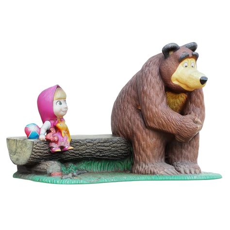 Sculpture Of The Characters Masha And The Bear 3d Model For Vray