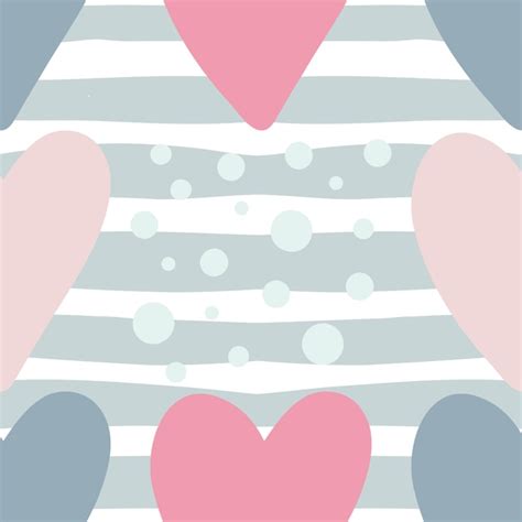 Premium Vector Seamless Pattern With Hearts And Stripes Pastel