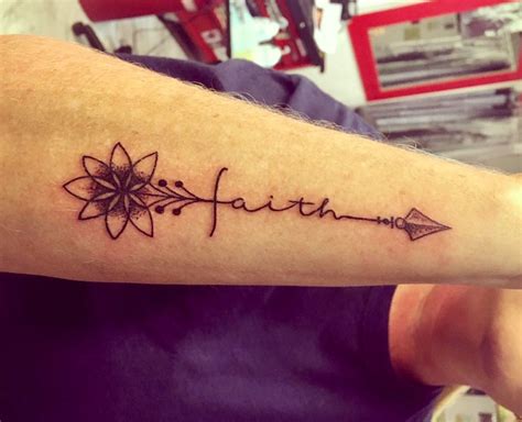 Faith Arrow Tattoo Arrow Tattoos Foot Tattoos For Women Arrow