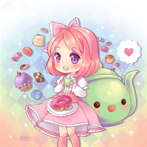Chibi Tea Time By Ayameshiroi On Deviantart Cute Anime