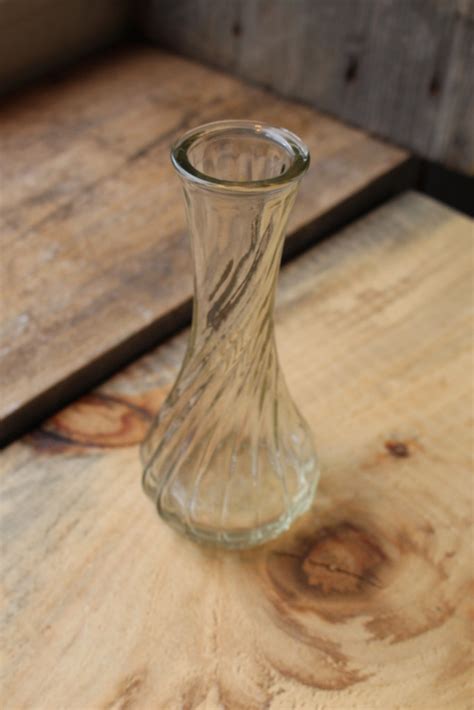 Vintage Tall Hoosier Clear Glass Vase With Swirl Etsy