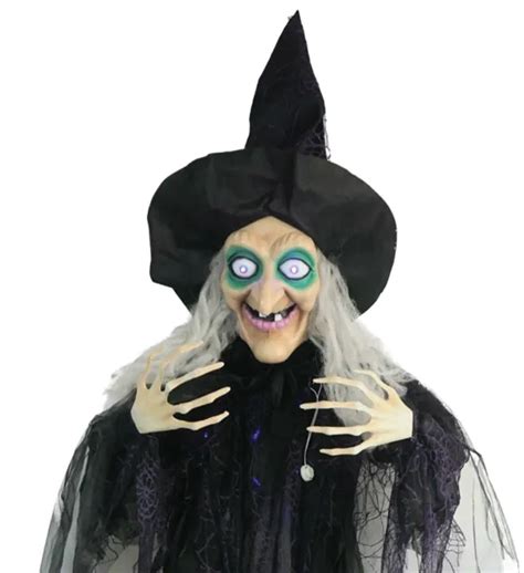 Life Size 72and Animated Hanging Witch Moving Mouth Eyes Halloween Prop