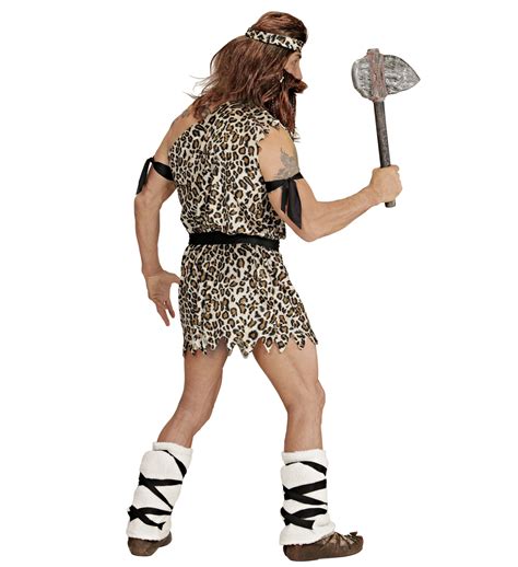 Caveman Fancy Dress Costume Cave Man Tarzan Stone Age Outfit S Mens