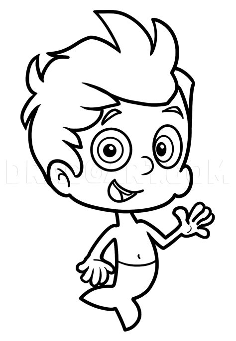 How To Draw Gil From Bubble Guppies Step By Step Drawing Guide By