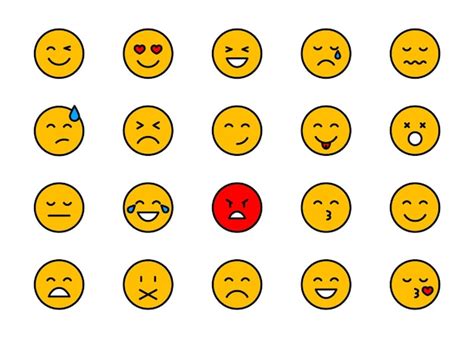 Premium Vector Set Of Emoticons Linear Icons