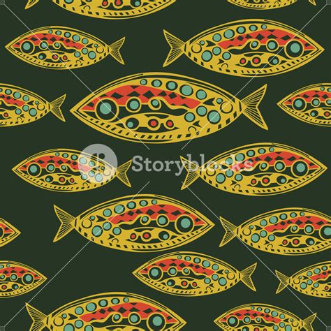 Abstract Fish Pattern Made As Seamless Royalty Free Stock Image