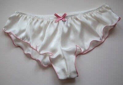 French Knickers Micro Silky Satin Panties Milkshake Ivory Pink Sexy