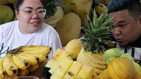 Fruits With Bagoong Mukbang Challenge Mukbang Philippines Youtube