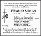 Traueranzeigen von Elisabeth Schauer | trauer.merkur.de