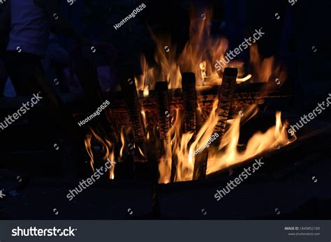 Fire Buring Night Dark Stock Photo 1849852189 Shutterstock