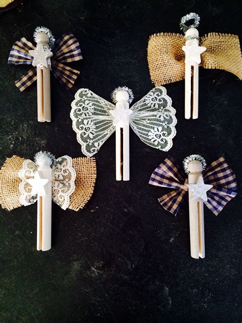 Clothespin Christmas Angels Use As Ornament And Attach At