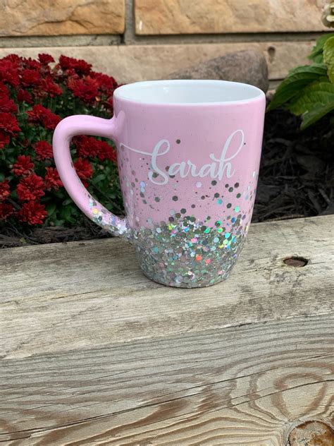 Custom Coffee Mug Glitter Mug Personalized Mug Glitter Etsy